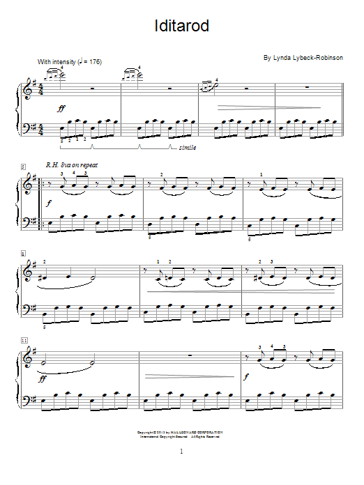 Lynda Lybeck-Robinson Iditarod sheet music notes and chords arranged for Educational Piano