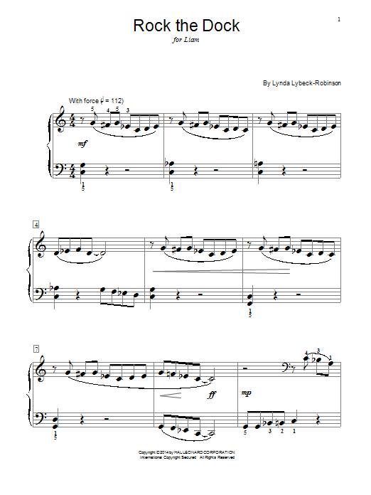 Lynda Lybeck-Robinson Rock The Dock sheet music notes and chords arranged for Educational Piano