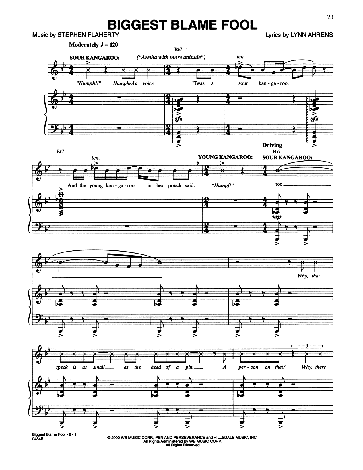 Lynn Ahrens and Stephen Flaherty Biggest Blame Fool (from Seussical The Musical) sheet music notes and chords arranged for Piano & Vocal