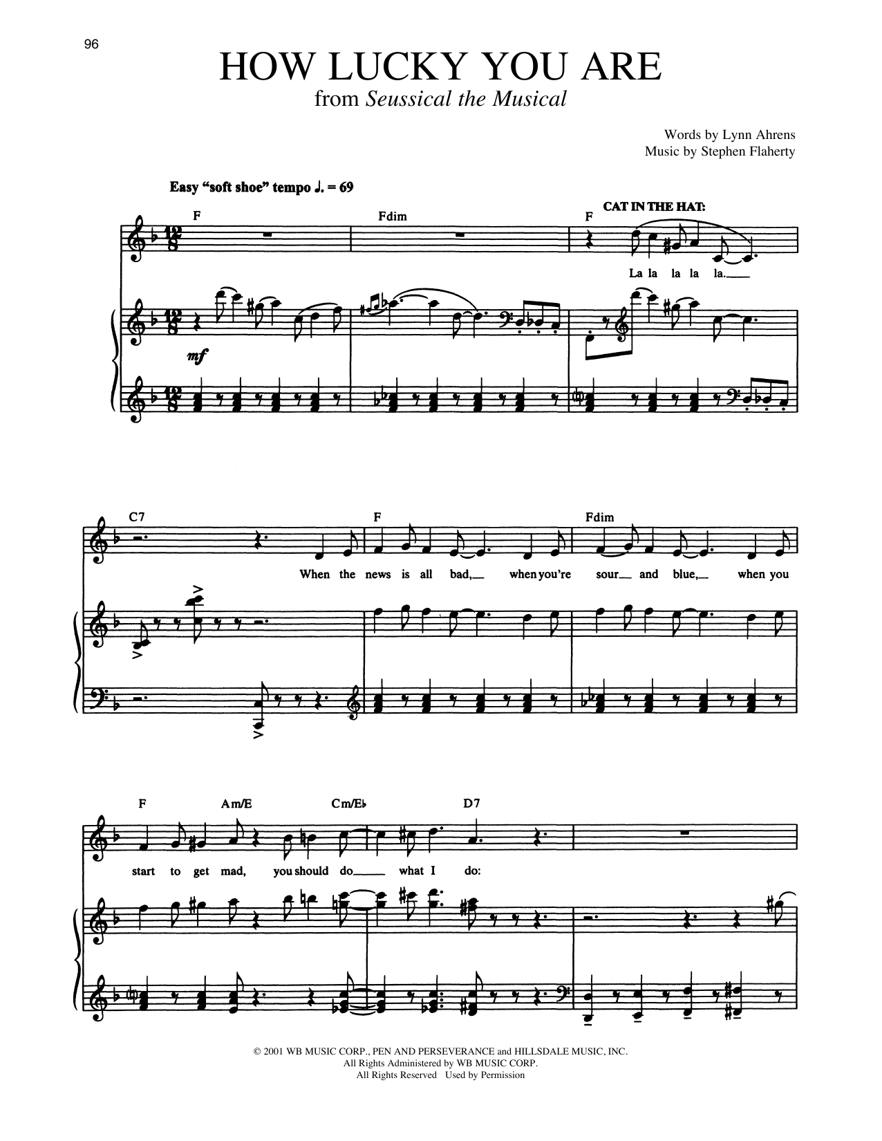 Lynn Ahrens and Stephen Flaherty How Lucky You Are (from Seussical The Musical) sheet music notes and chords arranged for Piano & Vocal