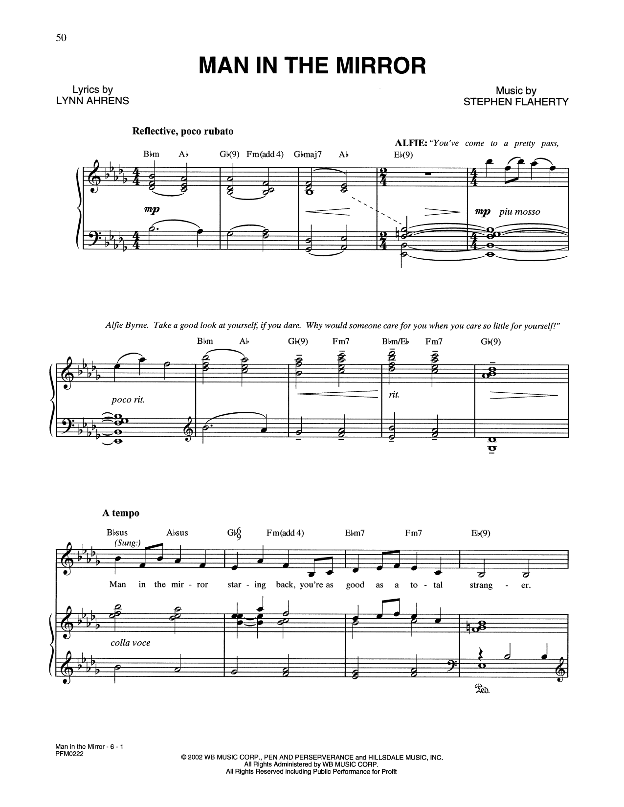 Lynn Ahrens and Stephen Flaherty Man In The Mirror (from A Man Of No Importance: A New Musical) sheet music notes and chords arranged for Piano & Vocal