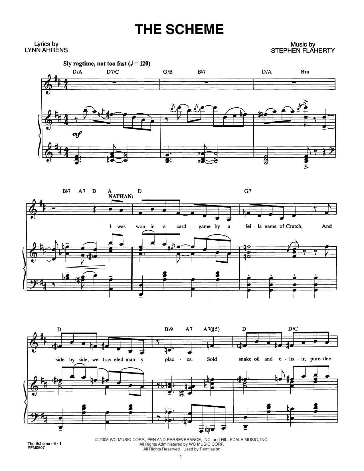 Lynn Ahrens and Stephen Flaherty The Scheme (from Dessa Rose: A New Musical) sheet music notes and chords arranged for Piano & Vocal