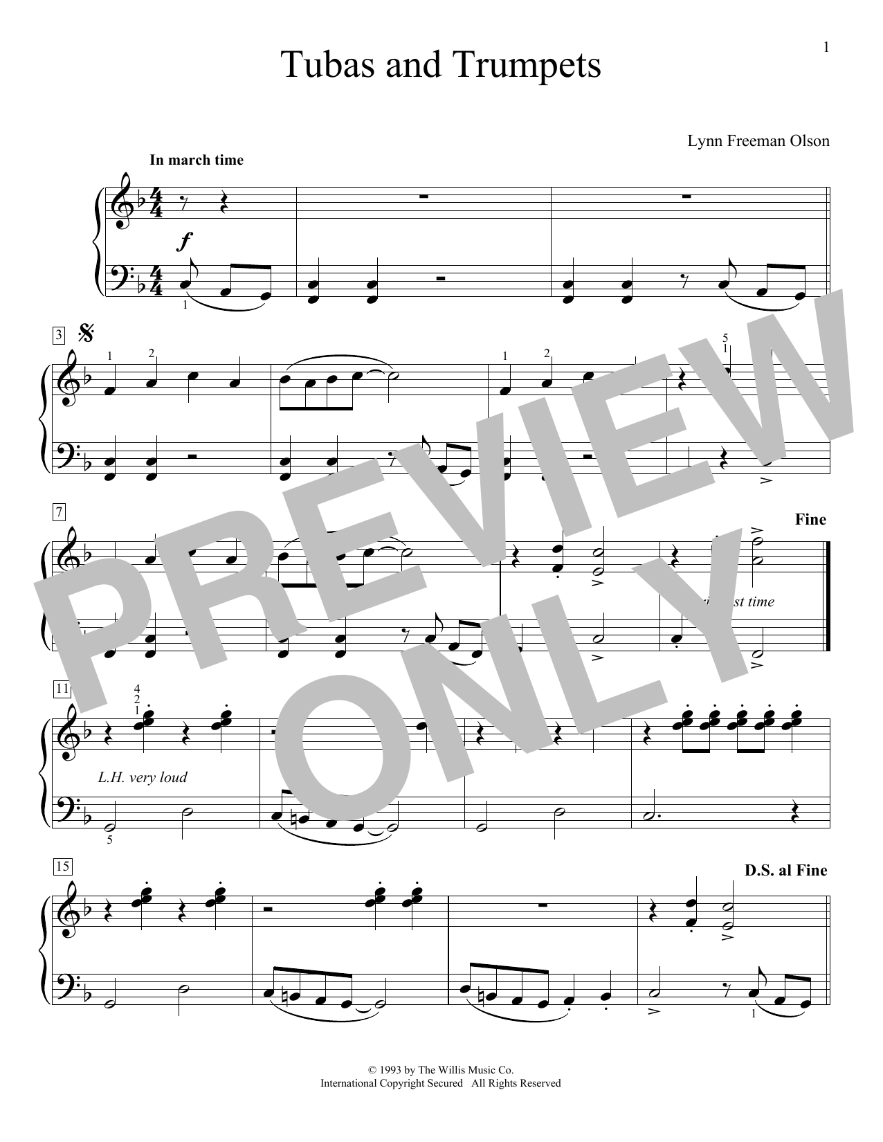 Lynn Freeman Olson Tubas And Trumpets sheet music notes and chords arranged for Educational Piano