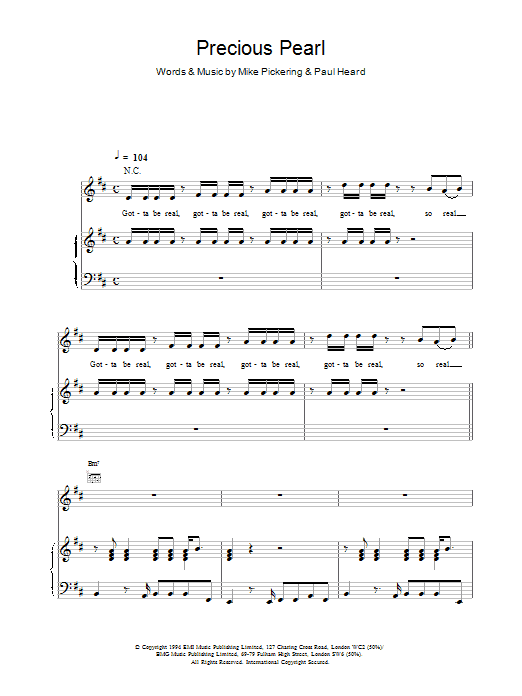 M People Precious Pearl sheet music notes and chords arranged for Piano, Vocal & Guitar Chords