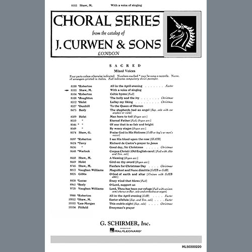 Easily Download M. Shaw Printable PDF piano music notes, guitar tabs for  SATB Choir. Transpose or transcribe this score in no time - Learn how to play song progression.