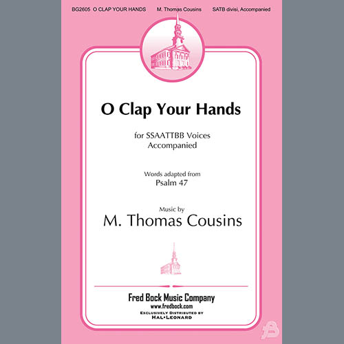Easily Download M. Thomas Cousins Printable PDF piano music notes, guitar tabs for  SATB Choir. Transpose or transcribe this score in no time - Learn how to play song progression.
