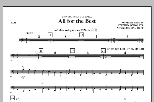 Mac Huff All For The Best - Bass sheet music notes and chords arranged for Choir Instrumental Pak