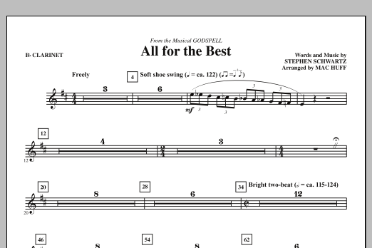 Mac Huff All For The Best - Bb Clarinet sheet music notes and chords arranged for Choir Instrumental Pak