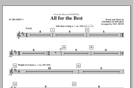 Mac Huff All For The Best - Bb Trumpet 1 sheet music notes and chords arranged for Choir Instrumental Pak
