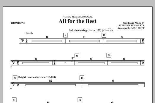 Mac Huff All For The Best - Trombone sheet music notes and chords arranged for Choir Instrumental Pak