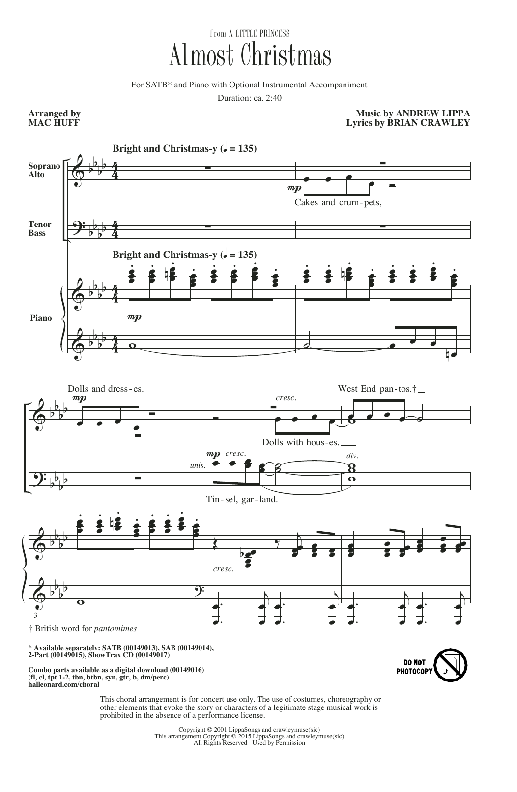 Mac Huff Almost Christmas sheet music notes and chords arranged for 2-Part Choir