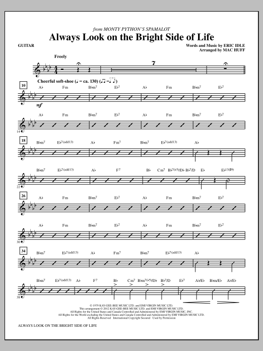 Mac Huff Always Look On The Bright Side Of Life - Guitar sheet music notes and chords arranged for Choir Instrumental Pak