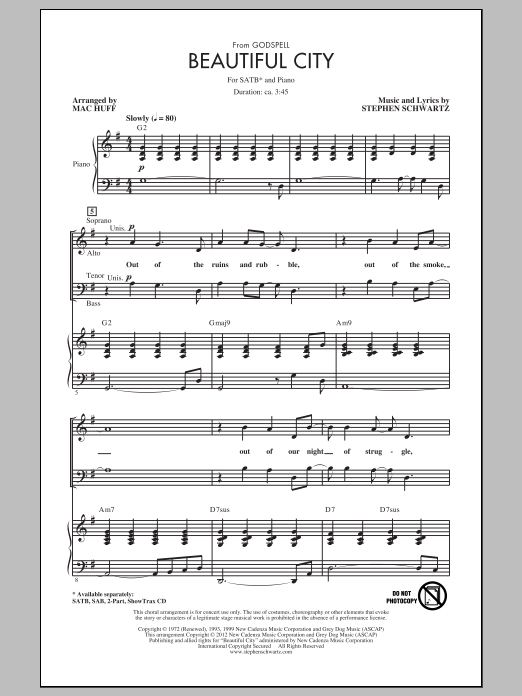 Mac Huff Beautiful City sheet music notes and chords arranged for 2-Part Choir