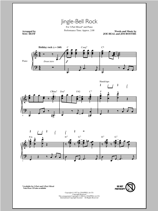 Mac Huff Jingle Bell Rock sheet music notes and chords arranged for 2-Part Choir