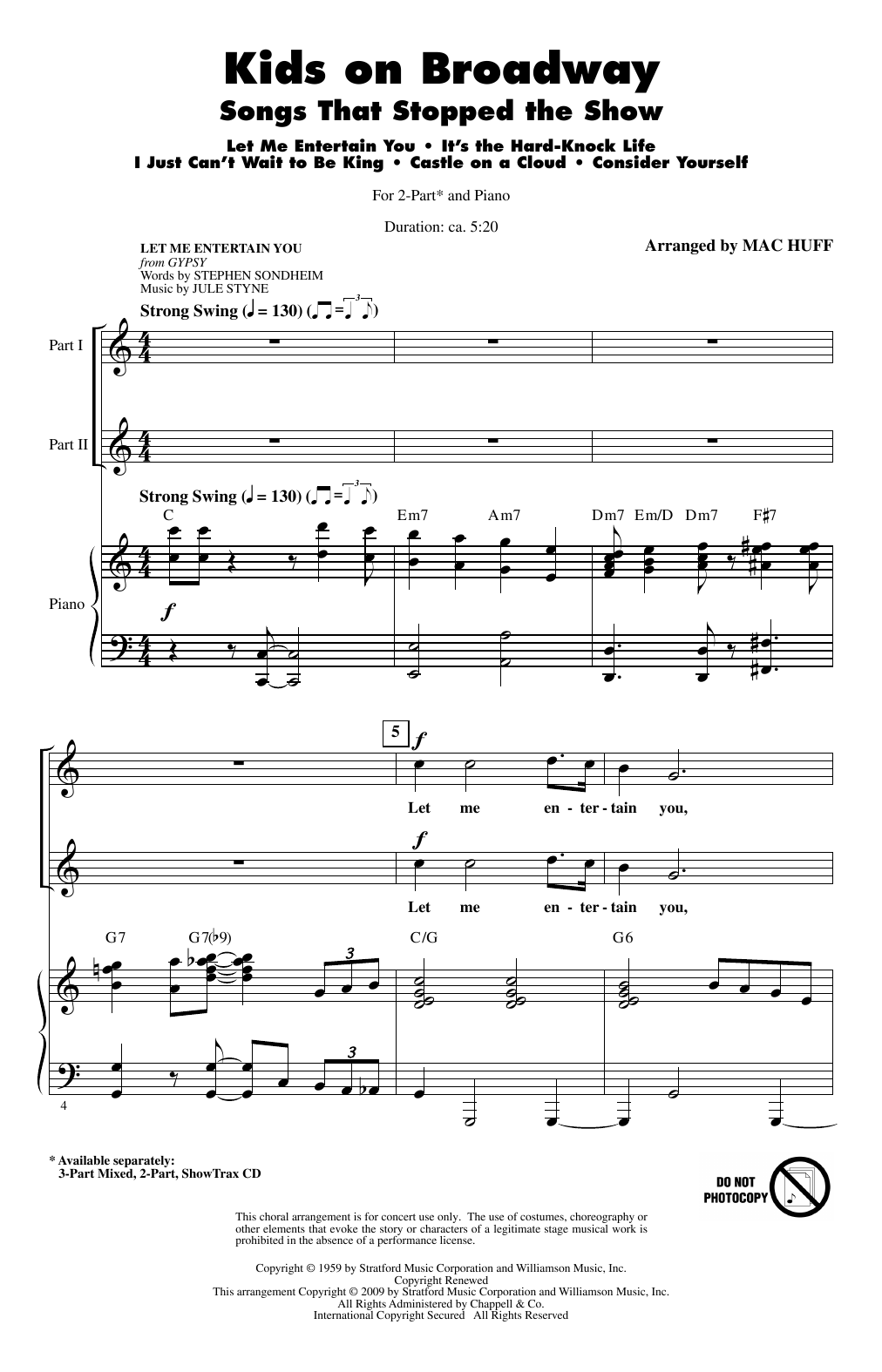 Mac Huff Kids On Broadway: Songs That Stopped The Show (Medley) sheet music notes and chords arranged for 3-Part Mixed Choir