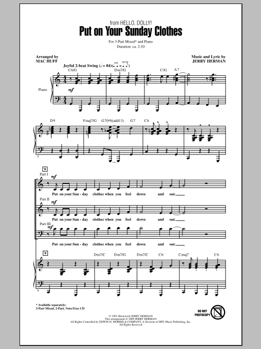 Mac Huff Put On Your Sunday Clothes sheet music notes and chords arranged for 3-Part Mixed Choir