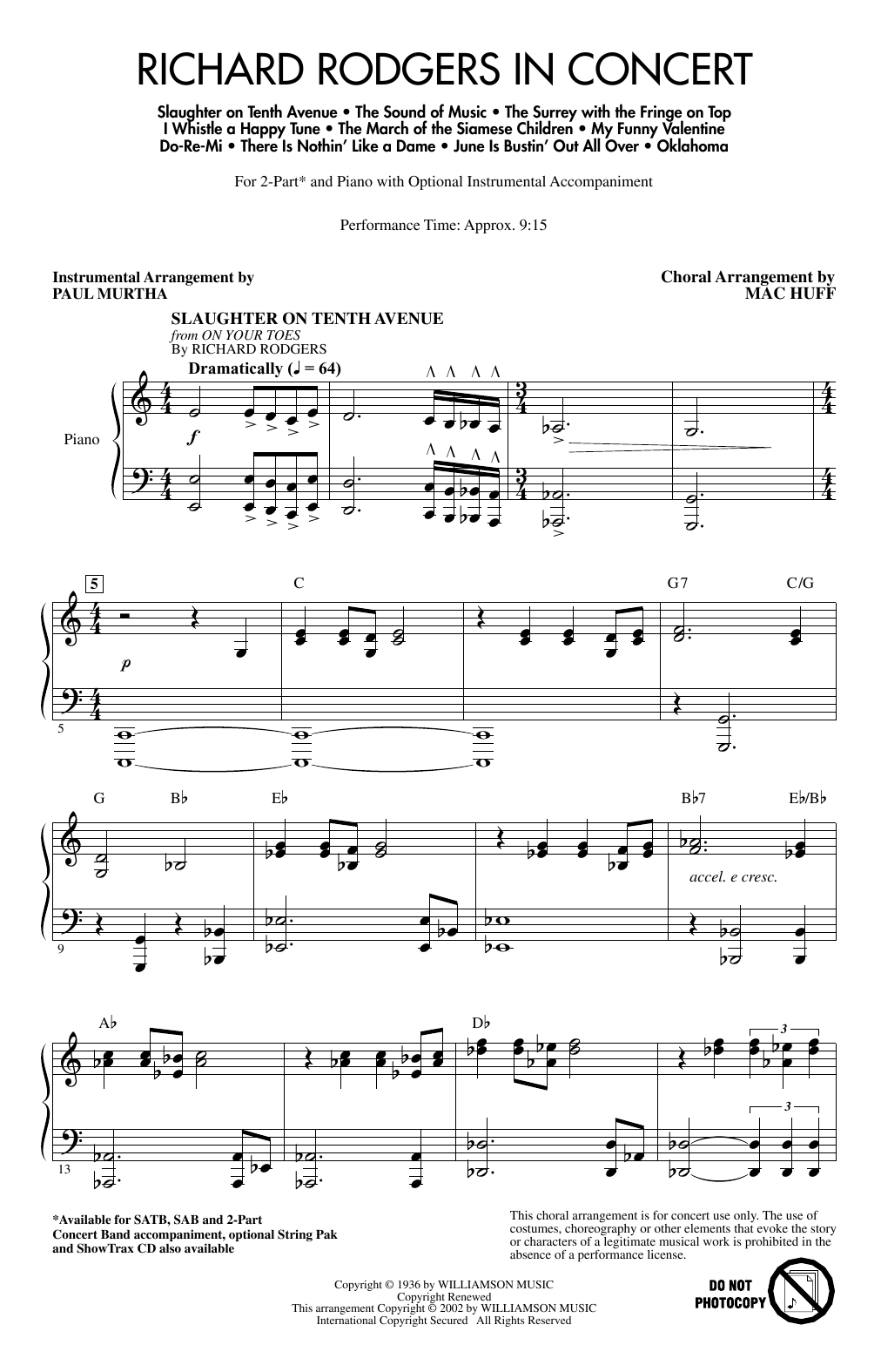 Mac Huff Richard Rodgers in Concert (Medley) sheet music notes and chords arranged for SATB Choir