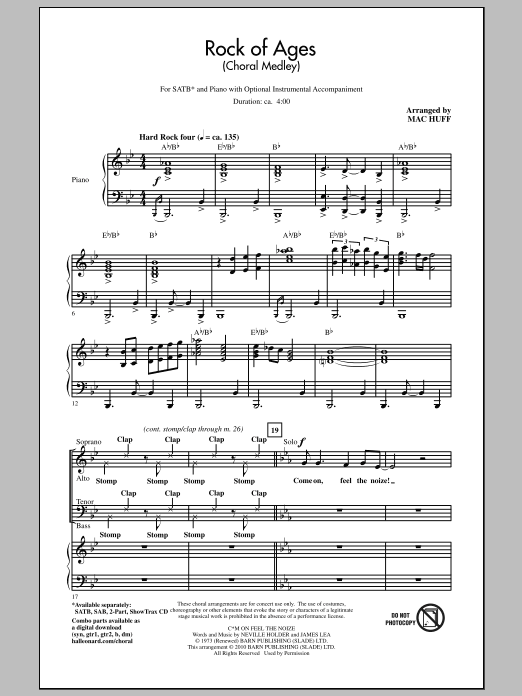 Mac Huff Rock Of Ages (Choral Medley) sheet music notes and chords arranged for 2-Part Choir
