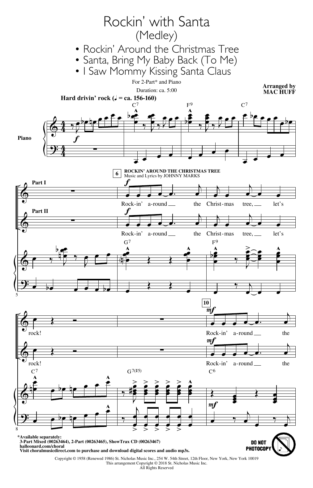 Mac Huff Rockin' With Santa (Medley) (arr. Mac Huff) sheet music notes and chords arranged for 2-Part Choir