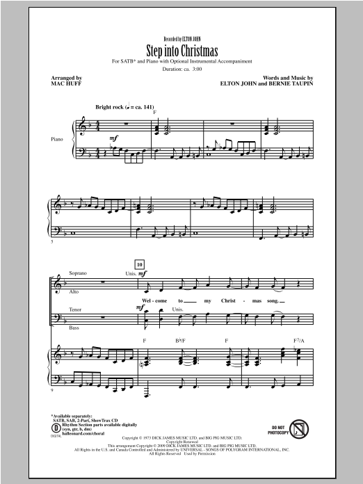 Mac Huff Step Into Christmas sheet music notes and chords arranged for 2-Part Choir
