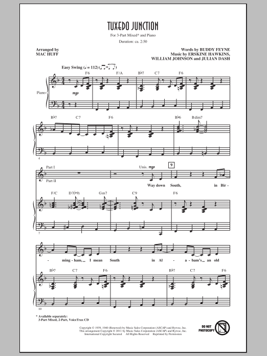 Mac Huff Tuxedo Junction sheet music notes and chords arranged for 2-Part Choir