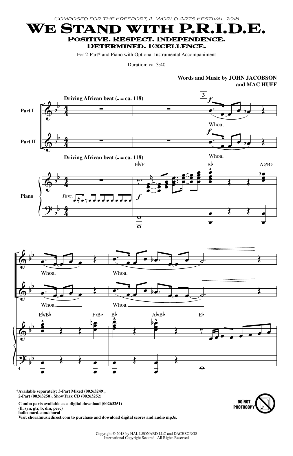 Mac Huff We Stand With P.R.I.D.E. sheet music notes and chords arranged for 3-Part Mixed Choir