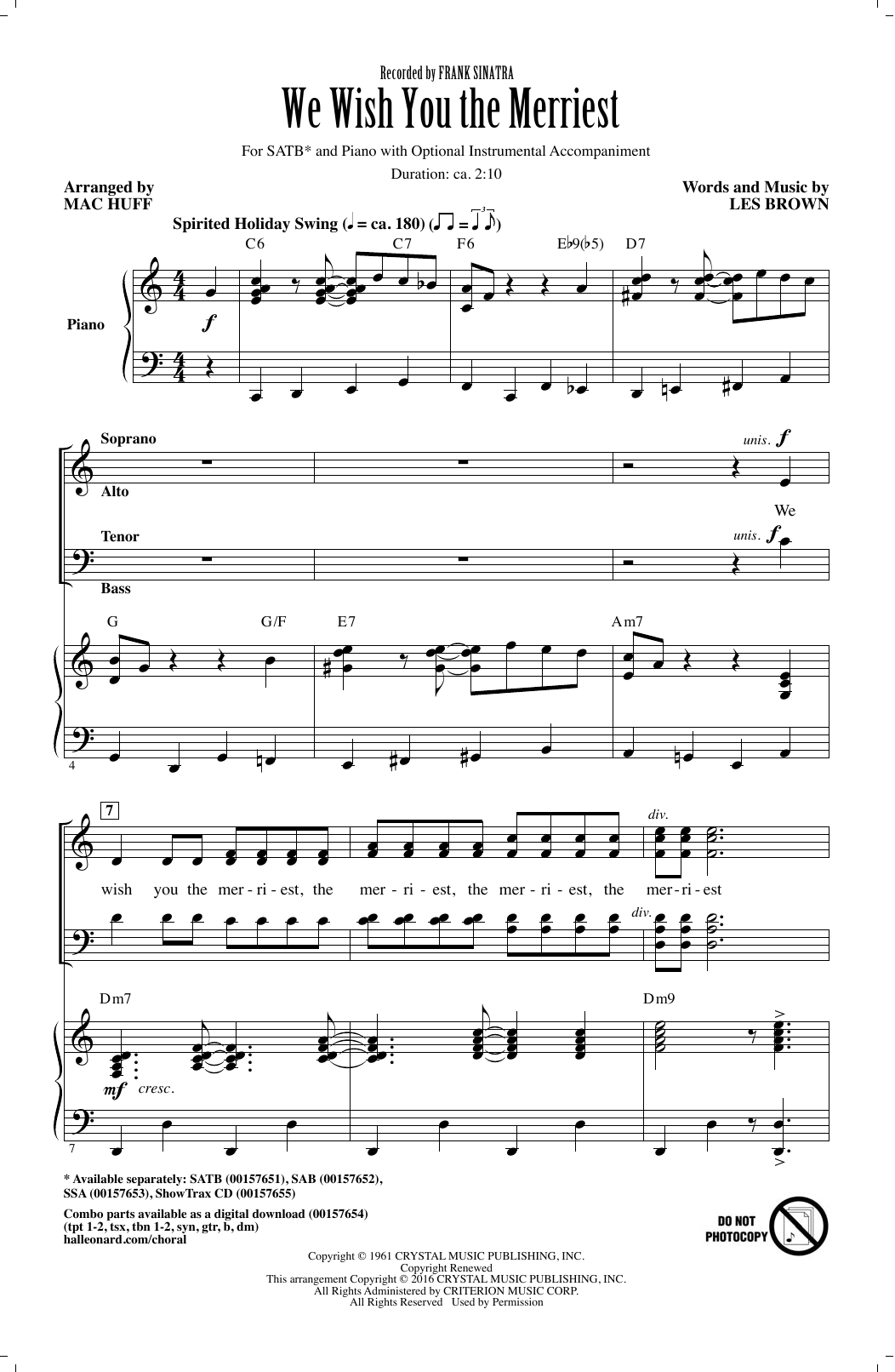 Mac Huff We Wish You The Merriest sheet music notes and chords arranged for SSA Choir