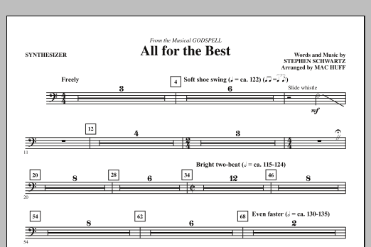 Mac Huff All For The Best - Synthesizer sheet music notes and chords arranged for Choir Instrumental Pak
