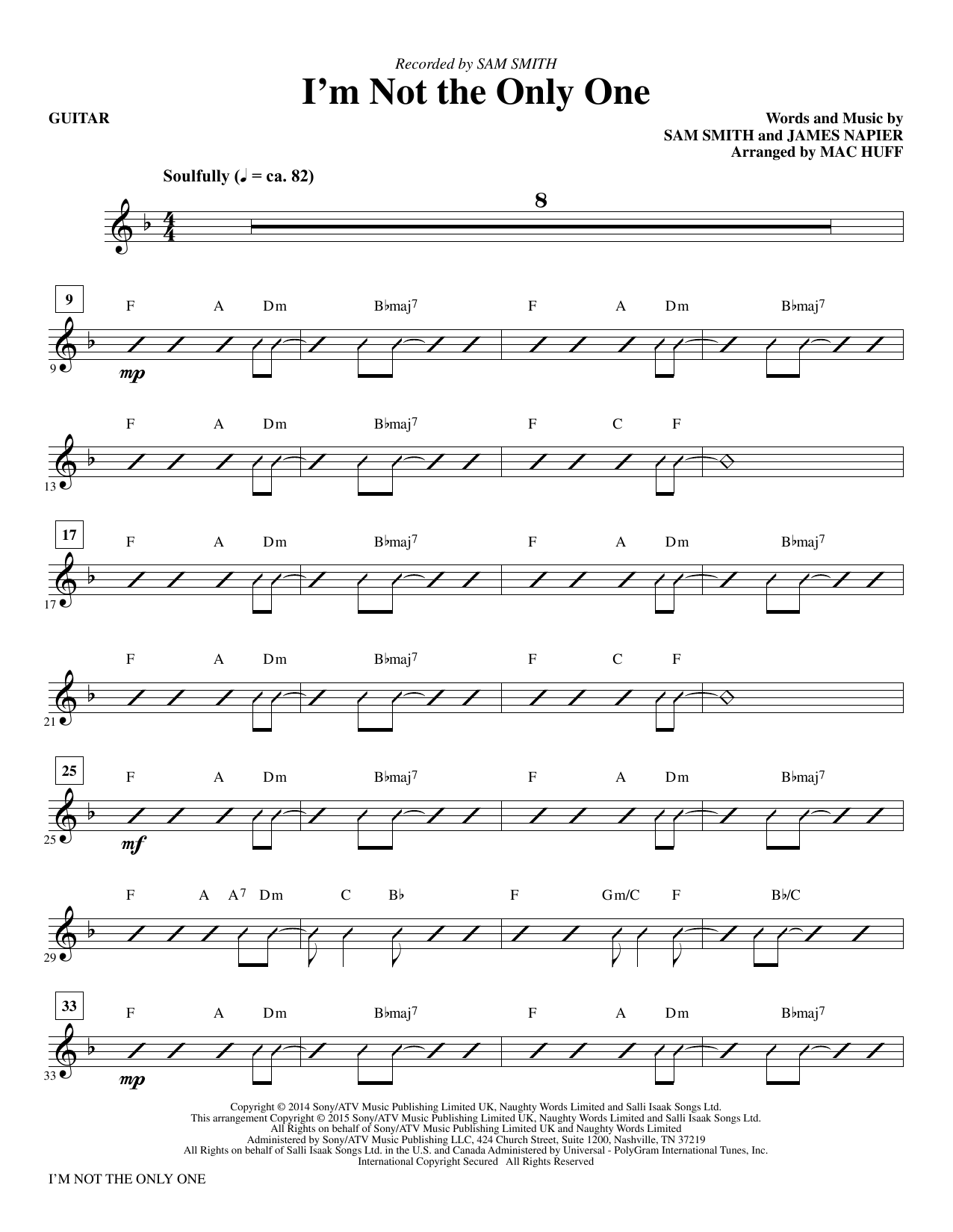 Mac Huff I'm Not the Only One - Guitar sheet music notes and chords. Download Printable PDF.