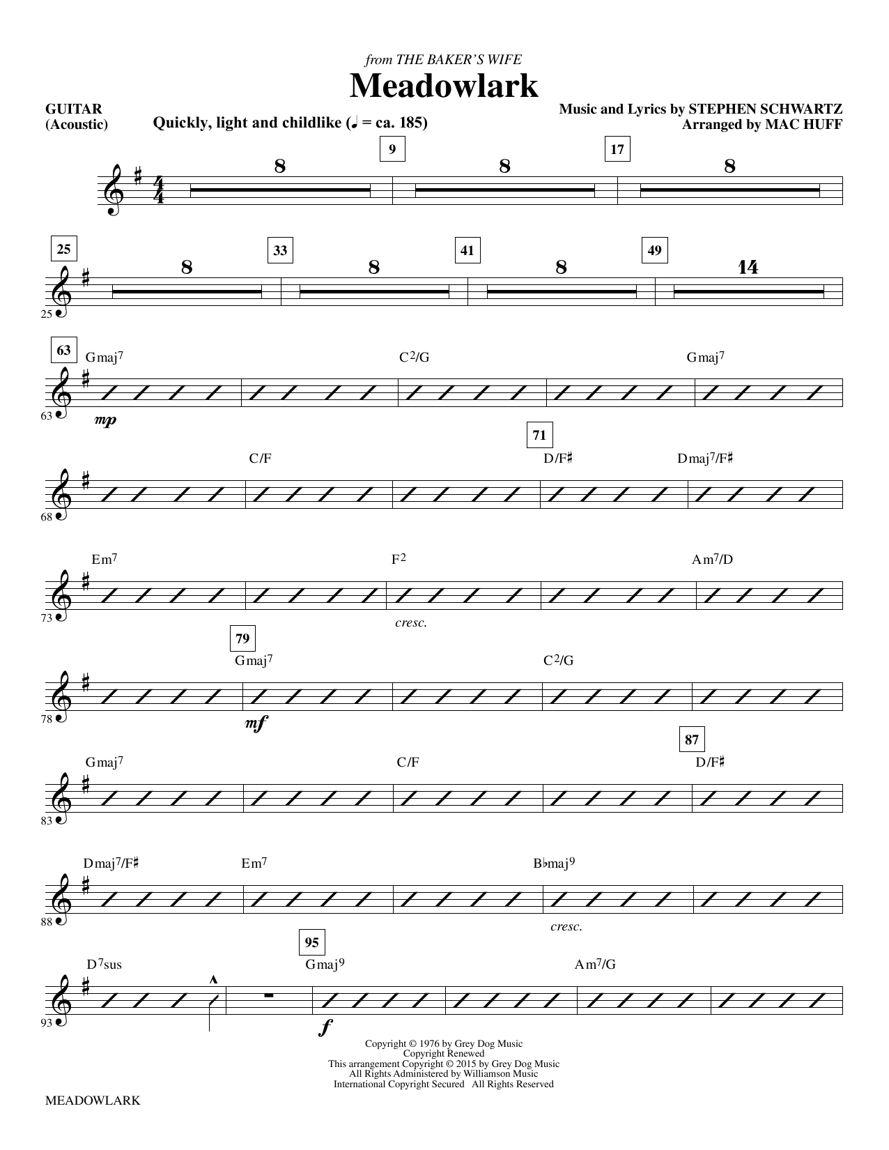 Mac Huff Meadowlark - Guitar sheet music notes and chords. Download Printable PDF.