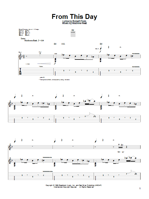 Machine Head From This Day sheet music notes and chords arranged for Guitar Tab