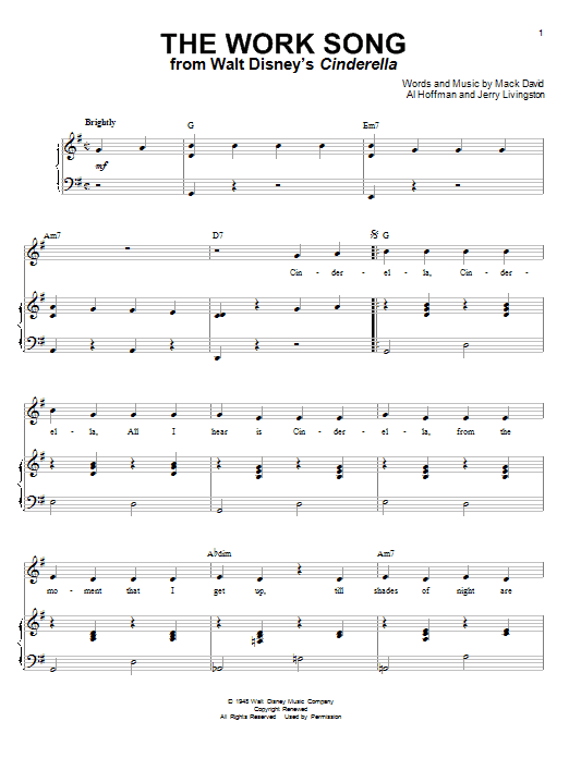 Mack David The Work Song sheet music notes and chords. Download Printable PDF.