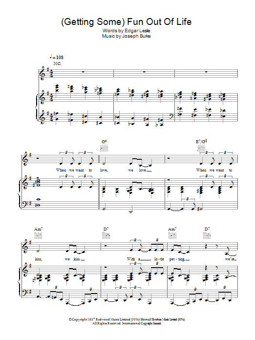 Madeleine Peyroux (Getting Some) Fun Out Of Life sheet music notes and chords arranged for Piano, Vocal & Guitar Chords