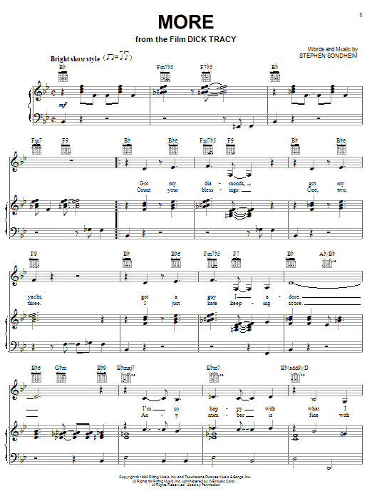 Madonna More sheet music notes and chords arranged for Piano, Vocal & Guitar Chords (Right-Hand Melody)