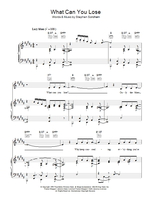 Madonna What Can You Lose? sheet music notes and chords arranged for Piano, Vocal & Guitar Chords