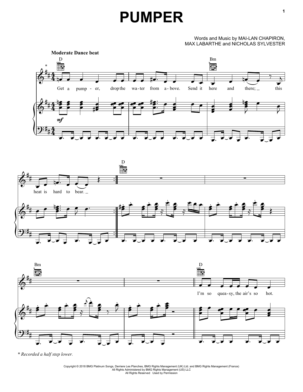 Mai Lan Pumper sheet music notes and chords arranged for Piano, Vocal & Guitar Chords (Right-Hand Melody)