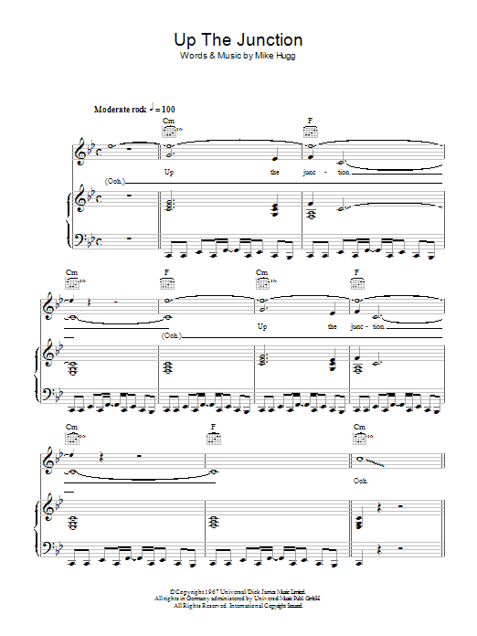 Manfred Mann Up The Junction sheet music notes and chords arranged for Piano, Vocal & Guitar Chords