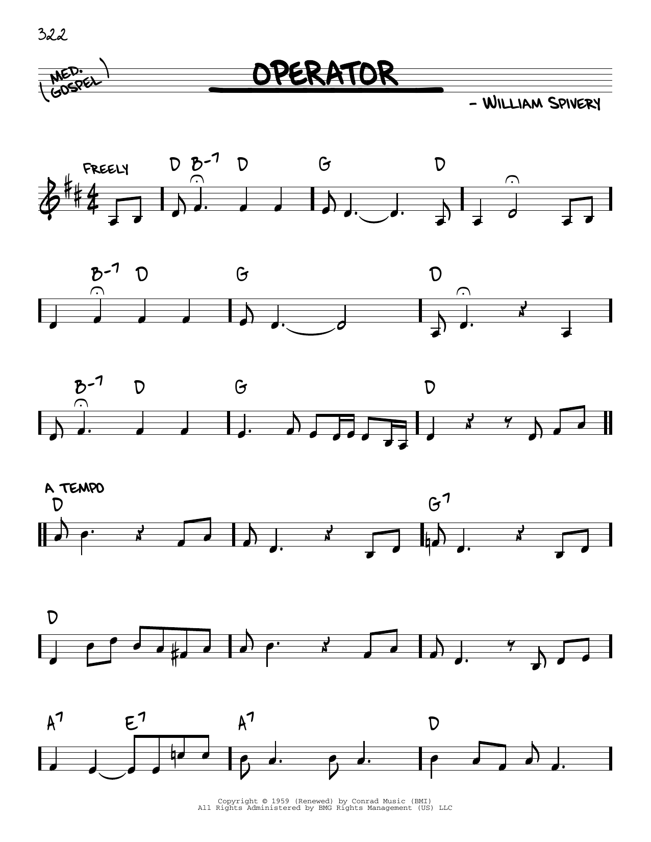 Manhattan Transfer Operator sheet music notes and chords arranged for Real Book – Melody & Chords