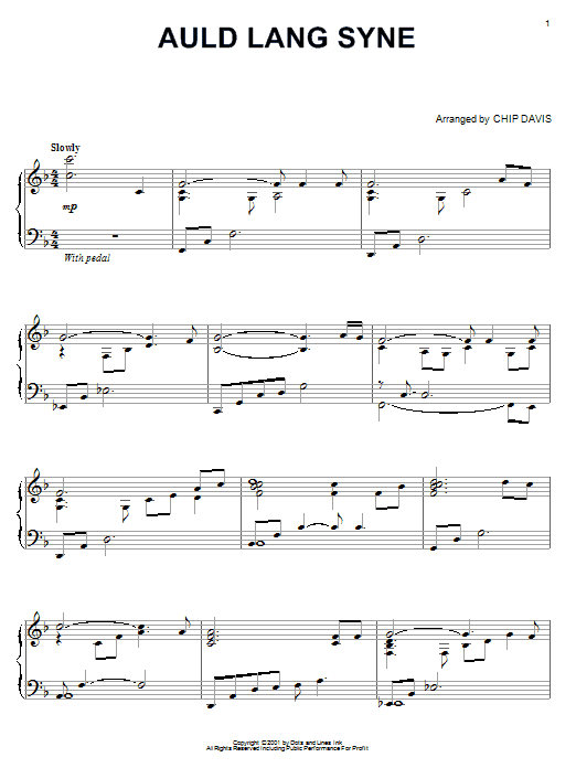 Mannheim Steamroller Auld Lang Syne sheet music notes and chords arranged for Piano Solo