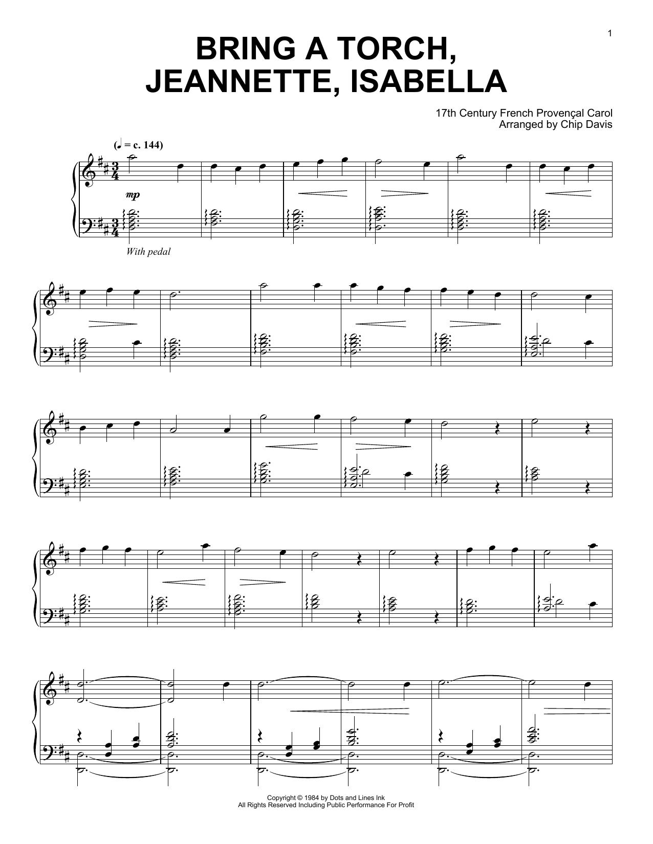 Mannheim Steamroller Bring A Torch, Jeanette Isabella sheet music notes and chords arranged for Piano Solo