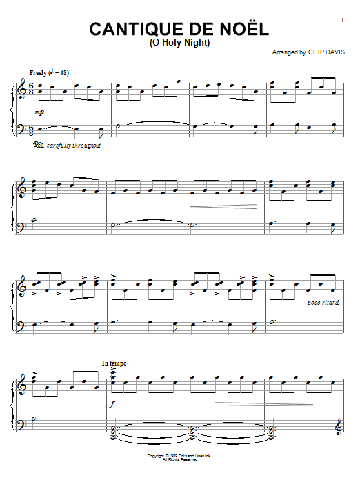 Mannheim Steamroller Cantique de Noel (O Holy Night) sheet music notes and chords arranged for Piano Solo
