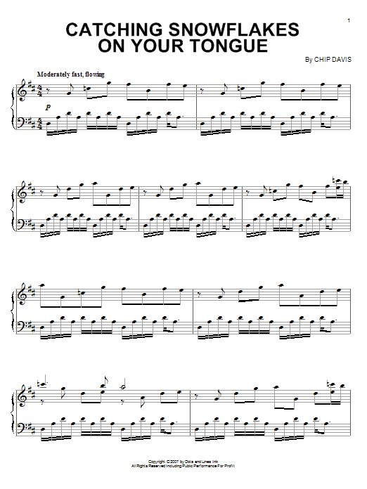 Mannheim Steamroller Catching Snowflakes On Your Tongue sheet music notes and chords arranged for Piano Solo