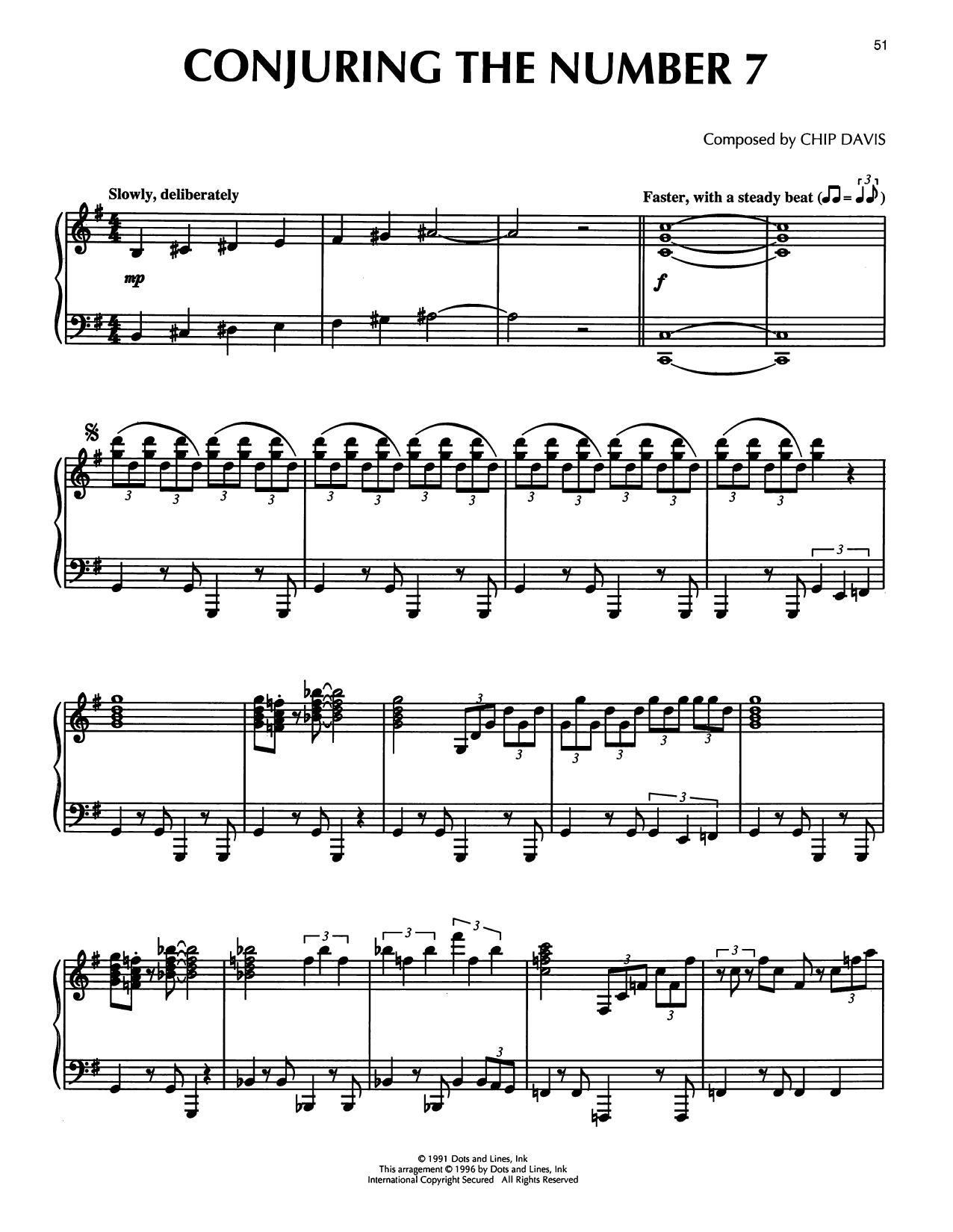 Mannheim Steamroller Conjuring The Number 7 sheet music notes and chords arranged for Piano Solo