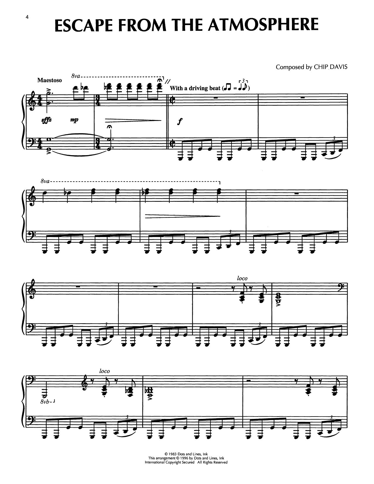 Mannheim Steamroller Escape From The Atmosphere sheet music notes and chords arranged for Piano Solo