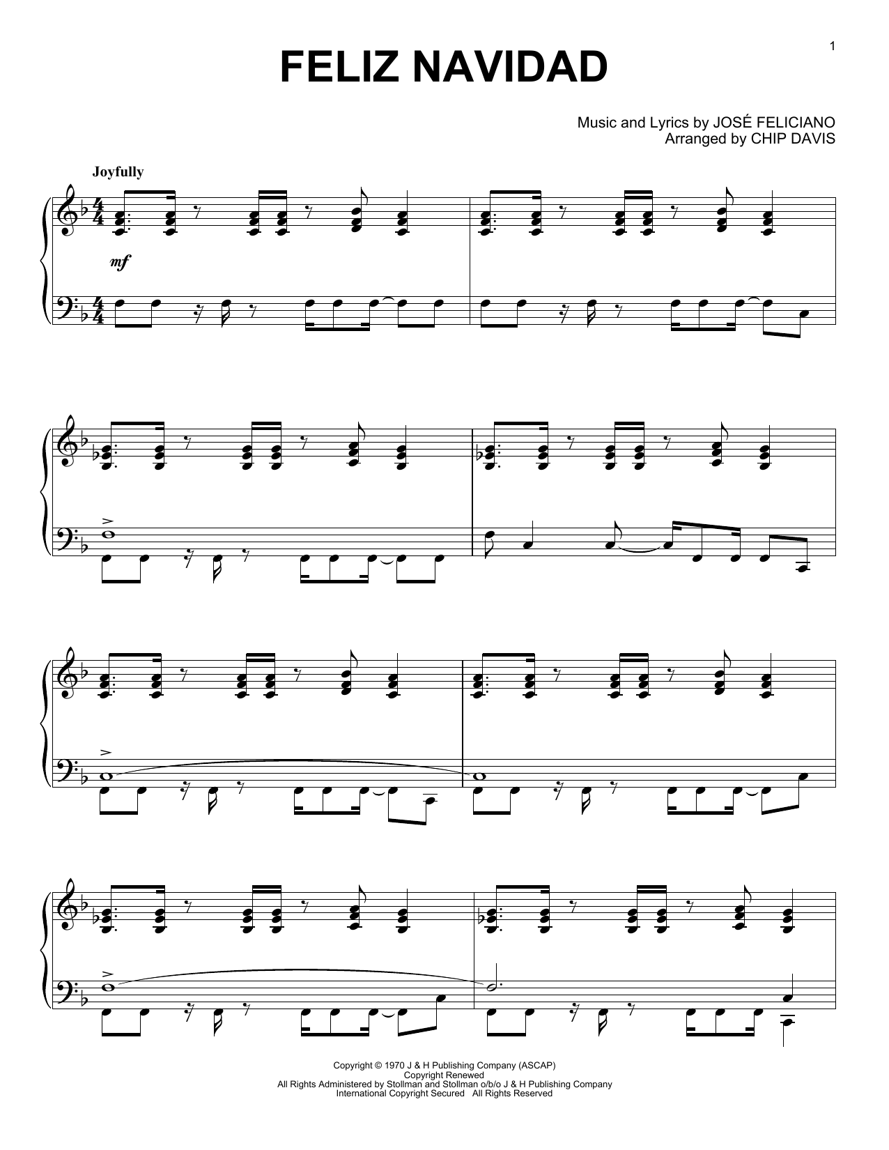 Mannheim Steamroller Feliz Navidad sheet music notes and chords arranged for Piano Solo