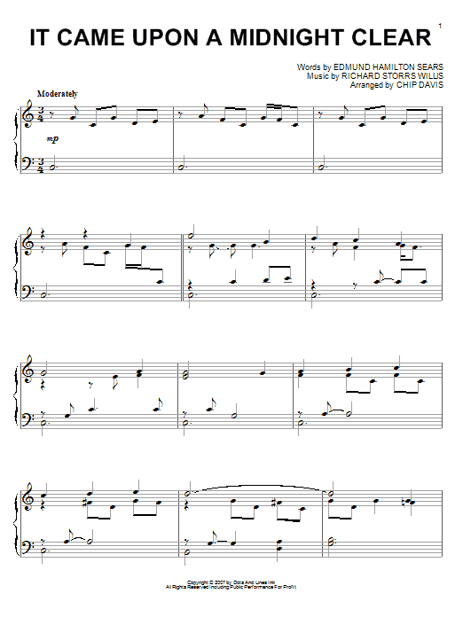 Mannheim Steamroller It Came Upon A Midnight Clear sheet music notes and chords arranged for Piano Solo