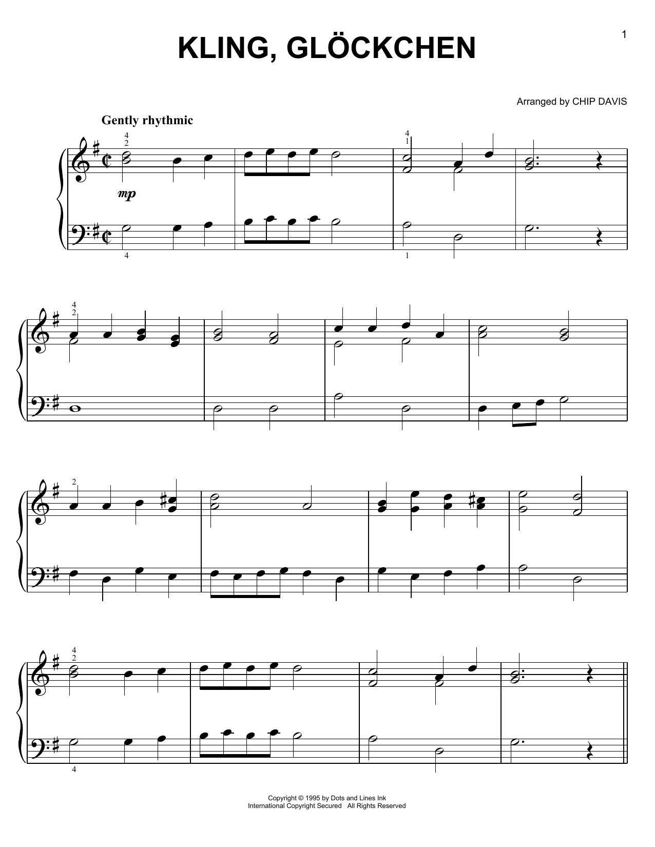 Mannheim Steamroller Kling, Glockchen sheet music notes and chords arranged for Easy Piano Solo