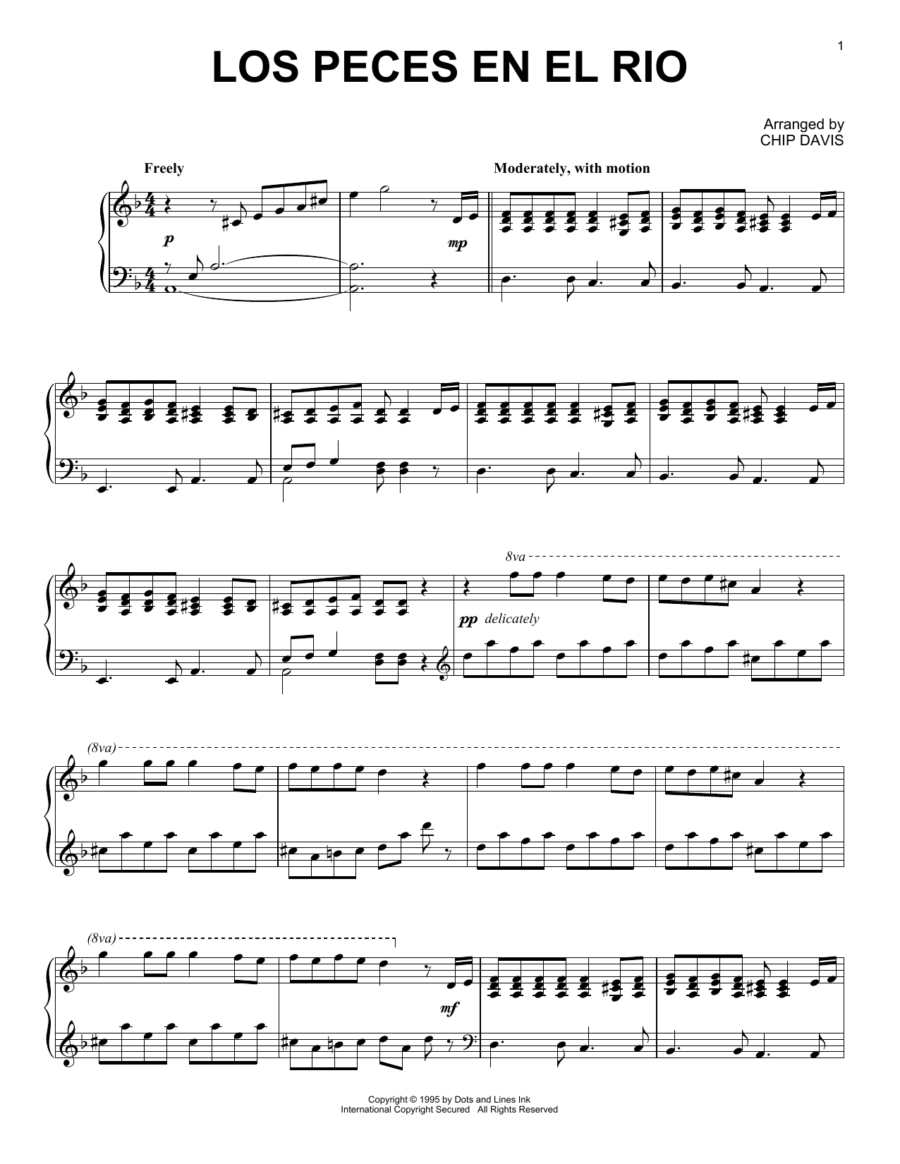 Mannheim Steamroller Los Peces En El Rio sheet music notes and chords arranged for Piano Solo