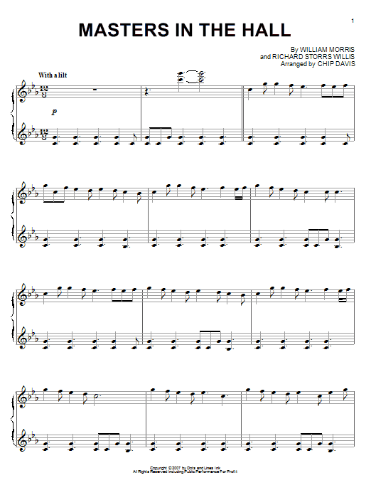 Mannheim Steamroller Masters In This Hall sheet music notes and chords arranged for Piano Solo