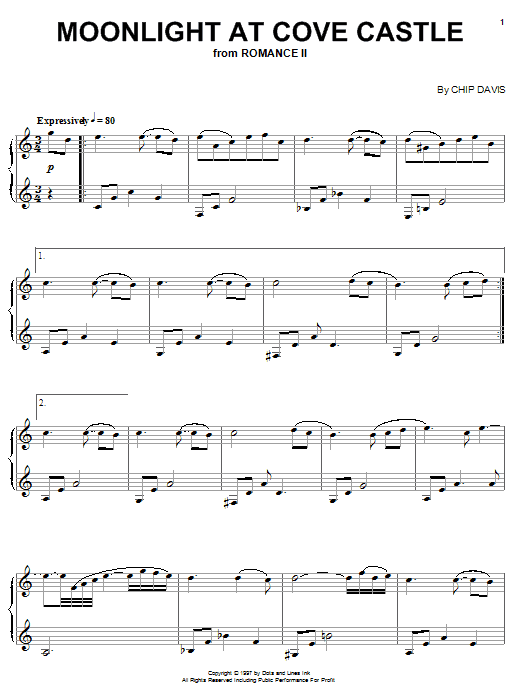 Mannheim Steamroller Moonlight At Cove Castle sheet music notes and chords arranged for Piano Solo